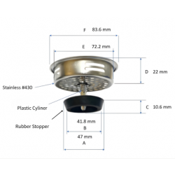 PSS0017 Stainless #430 Basket Strainer Replacement